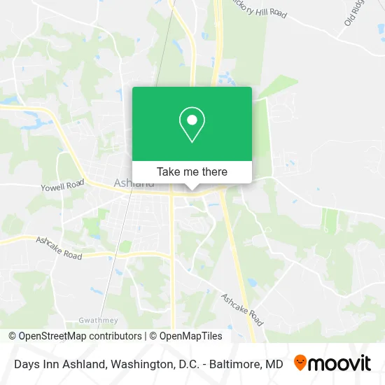 Days Inn Ashland map