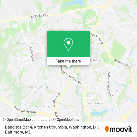 Banditos Bar & Kitchen Columbia map