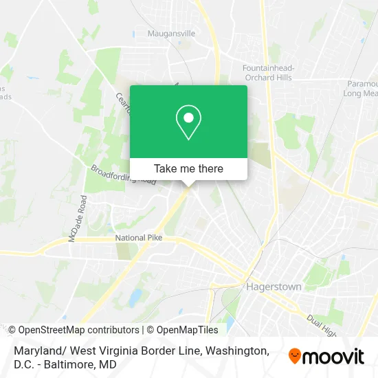 Maryland/ West Virginia Border Line map