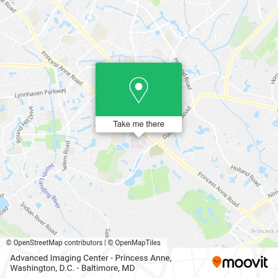 Advanced Imaging Center - Princess Anne map