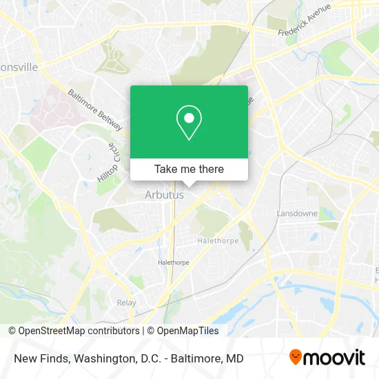 New Finds map