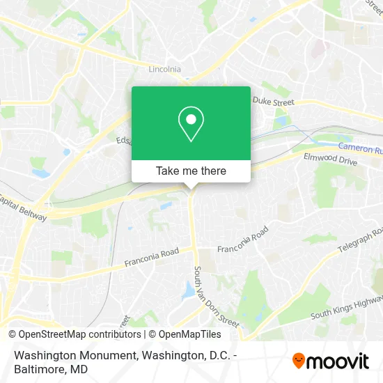 Washington Monument map