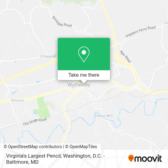 Virginia's Largest Pencil map