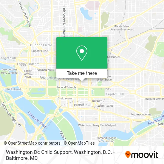 Washington Dc Child Support map