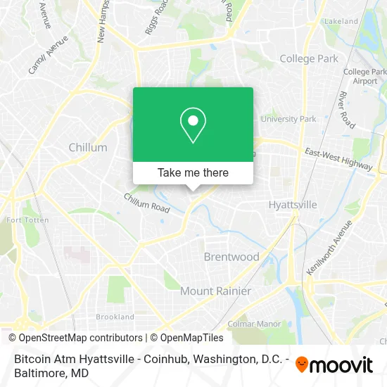 Bitcoin Atm Hyattsville - Coinhub map