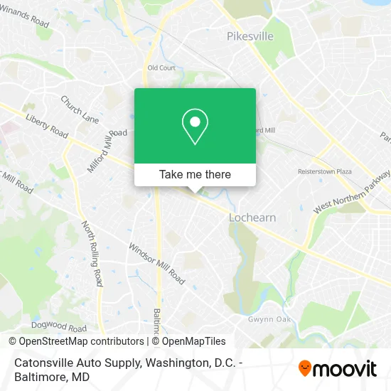 Catonsville Auto Supply map
