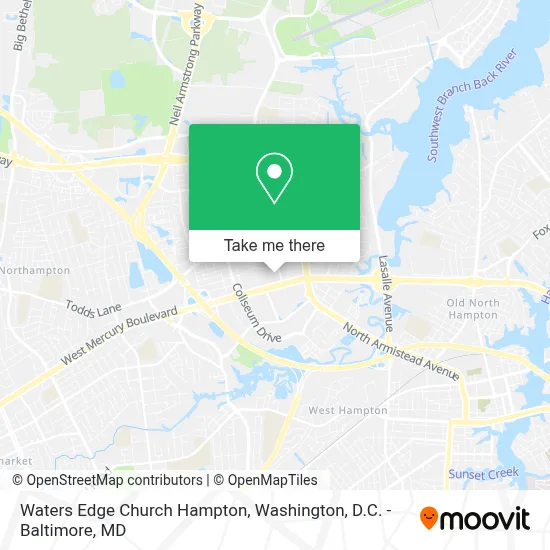 Waters Edge Church Hampton map
