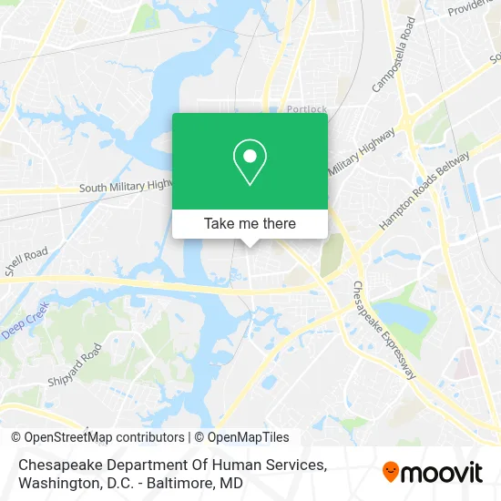 Chesapeake Department Of Human Services map