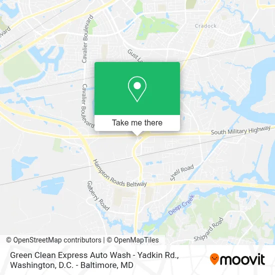 Green Clean Express Auto Wash - Yadkin Rd. map