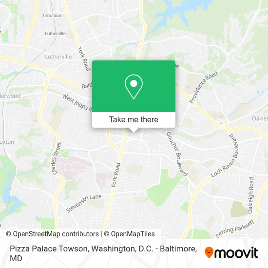 Pizza Palace Towson map