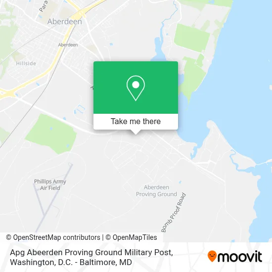 Apg Abeerden Proving Ground Military Post map
