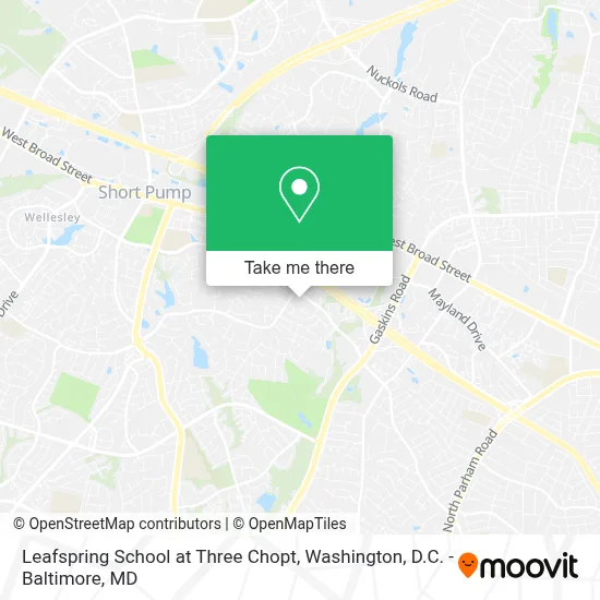 Leafspring School at Three Chopt map