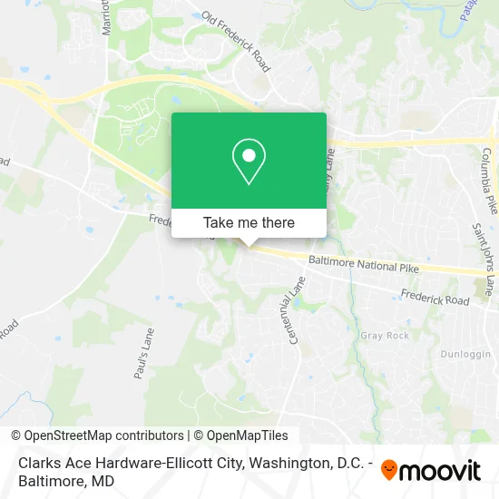 Clarks Ace Hardware-Ellicott City map