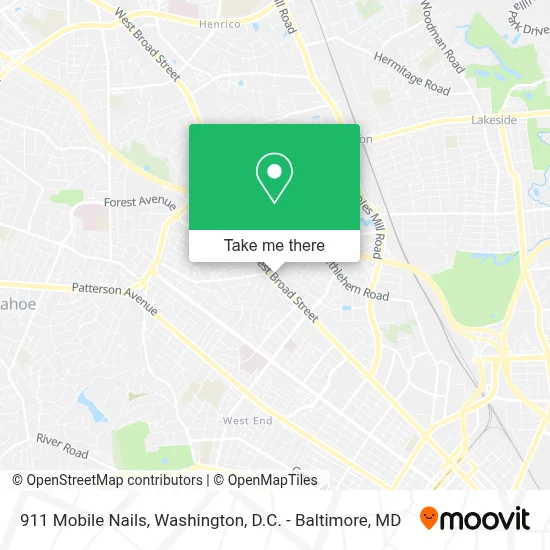 911 Mobile Nails map
