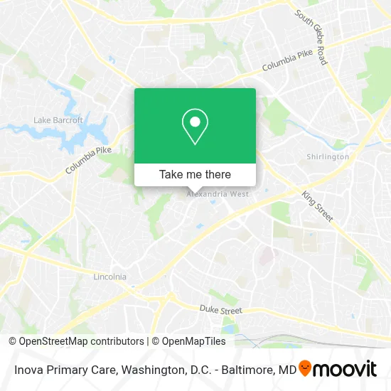 Inova Primary Care map