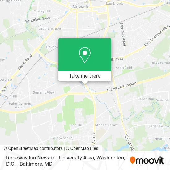 Rodeway Inn Newark - University Area map