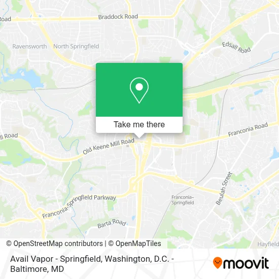 Avail Vapor - Springfield map