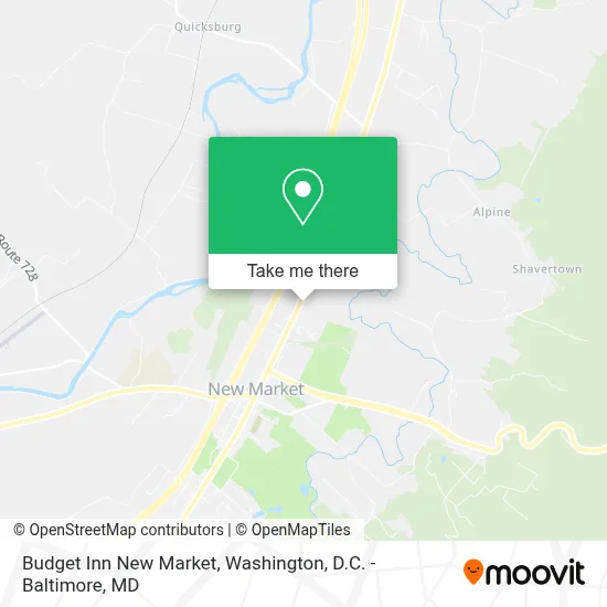 Budget Inn New Market map