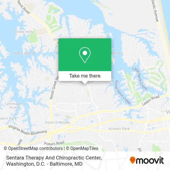 Sentara Therapy And Chiropractic Center map