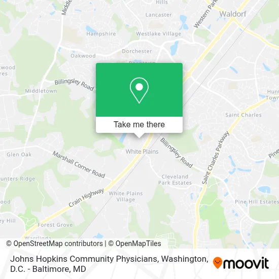 Johns Hopkins Community Physicians map