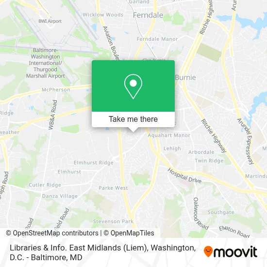 Libraries & Info. East Midlands  (Liem) map