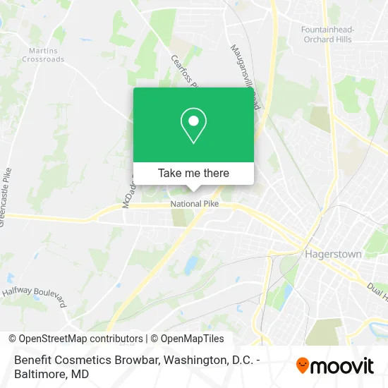 Benefit Cosmetics Browbar map
