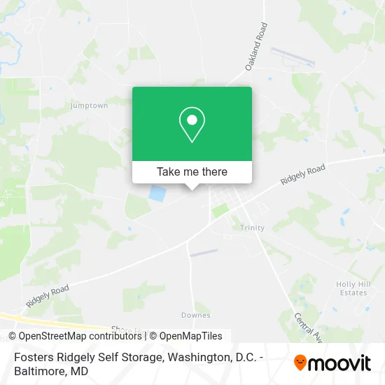 Fosters Ridgely Self Storage map