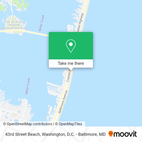 43rd Street Beach map