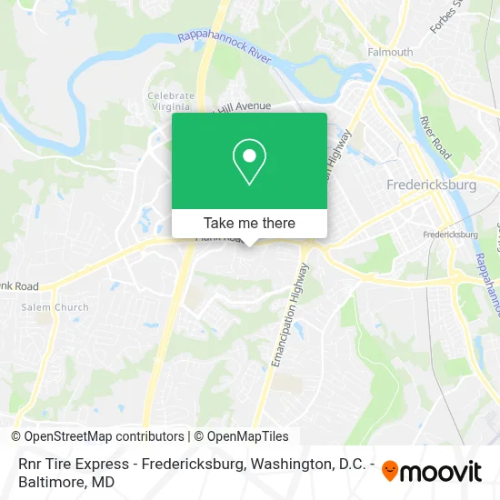 Rnr Tire Express - Fredericksburg map