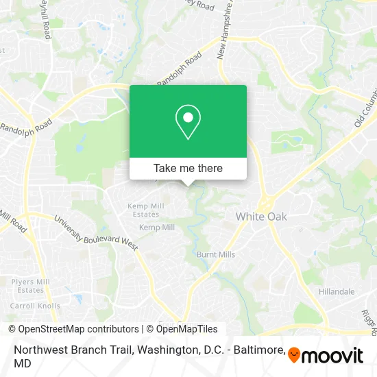 Northwest Branch Trail map
