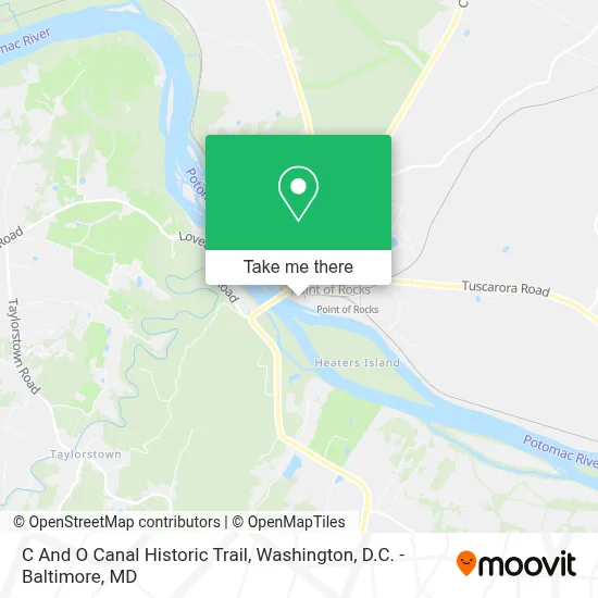 C And O Canal Historic Trail map