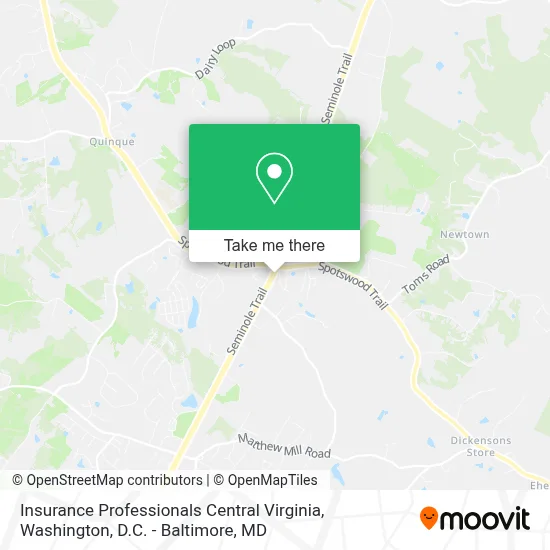 Insurance Professionals Central Virginia map