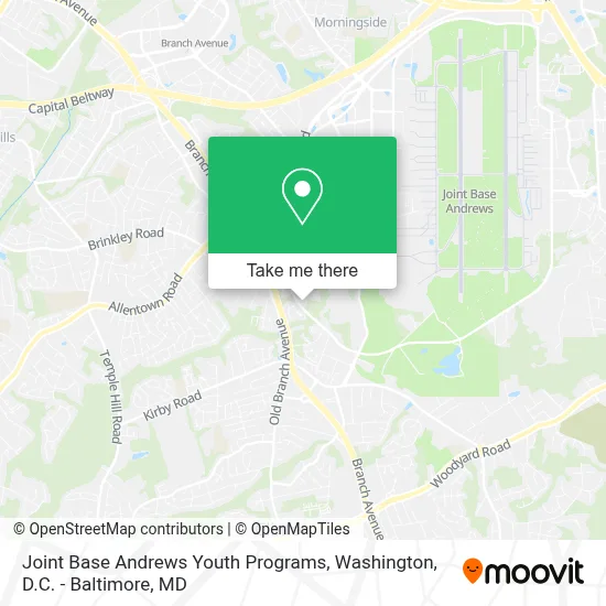 Joint Base Andrews Youth Programs map