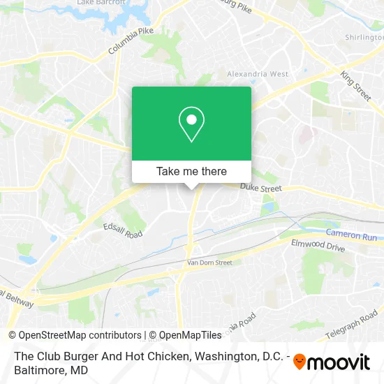 The Club Burger And Hot Chicken map
