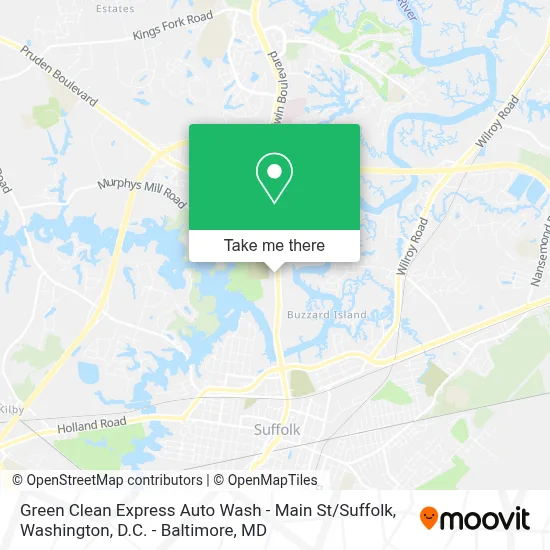 Green Clean Express Auto Wash - Main St / Suffolk map