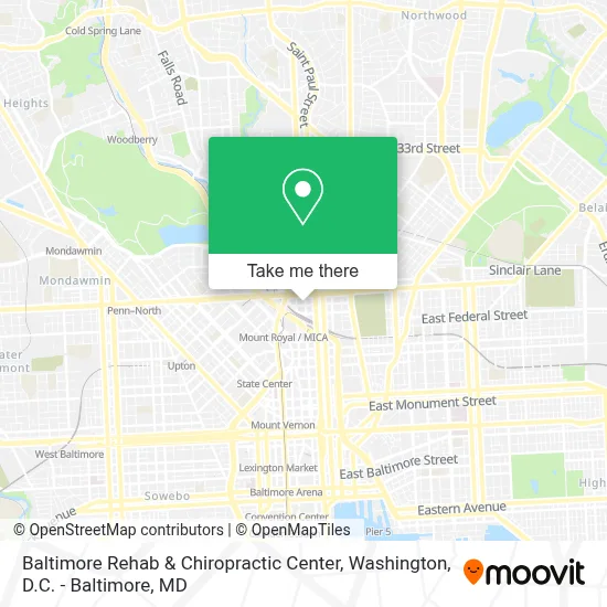 Baltimore Rehab & Chiropractic Center map
