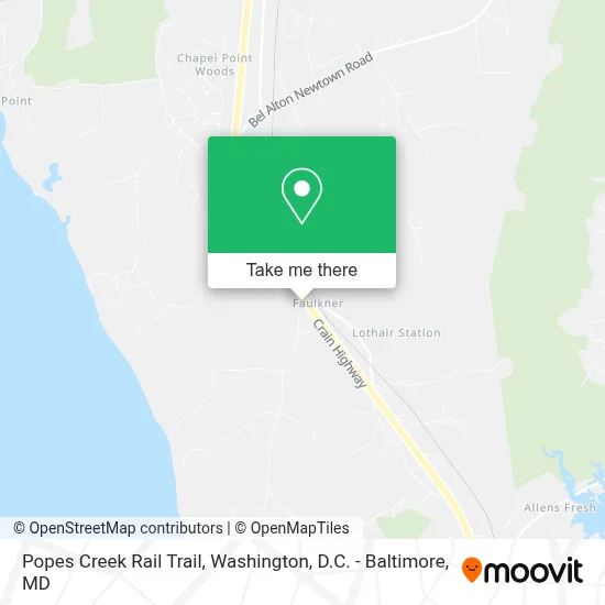 Popes Creek Rail Trail map