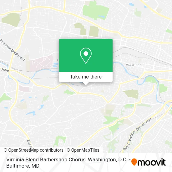 Virginia Blend Barbershop Chorus map