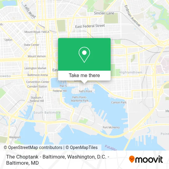 The Choptank - Baltimore map