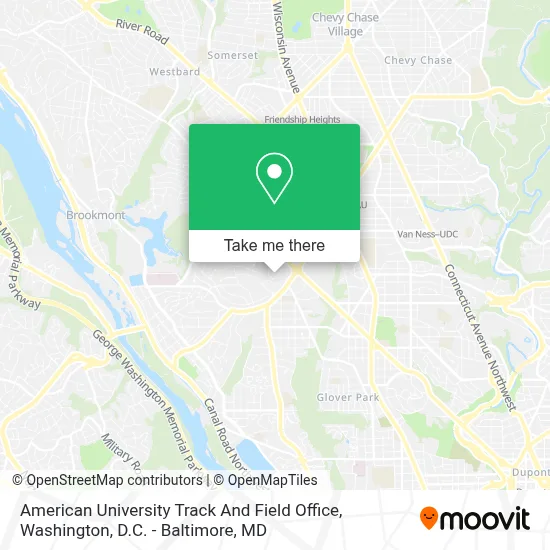 American University Track And Field Office map