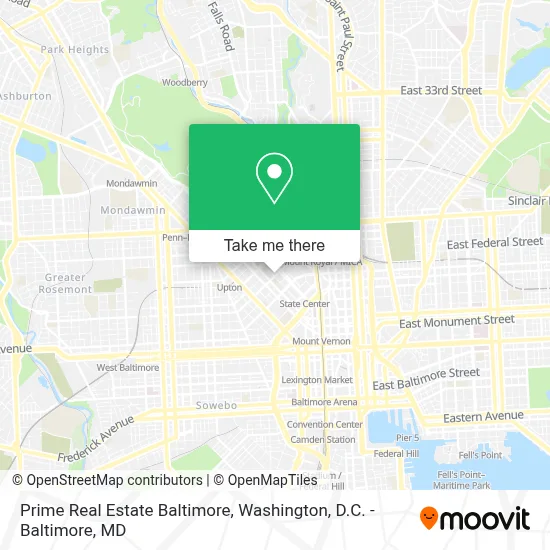 Prime Real Estate Baltimore map