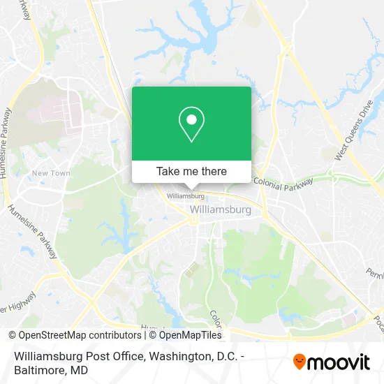 Williamsburg Post Office map
