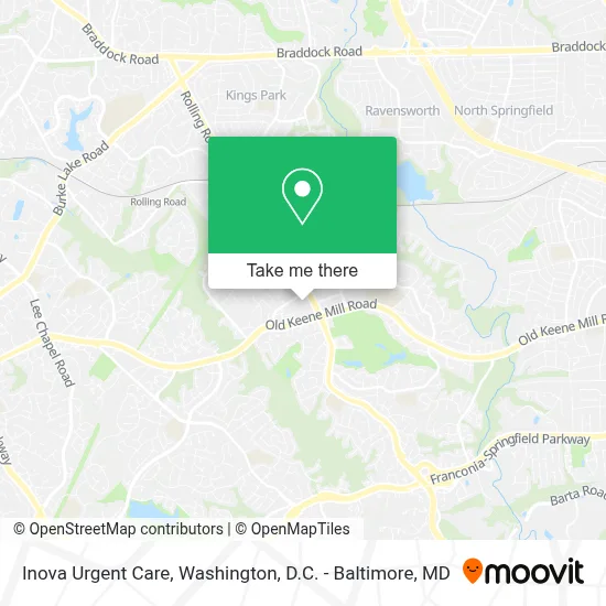 Inova Urgent Care map