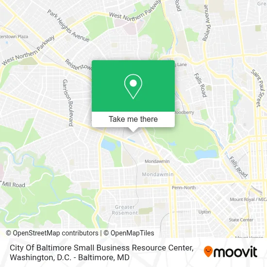 City Of Baltimore Small Business Resource Center map