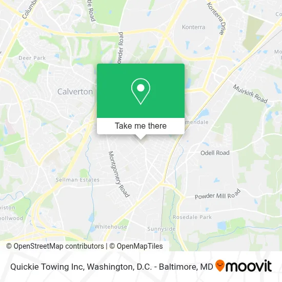 Quickie Towing Inc map