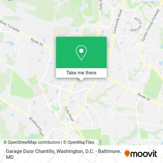 Garage Door Chantilly map