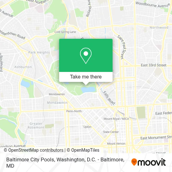 Baltimore City Pools map