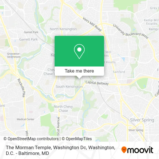 The Morman Temple, Washington Dc map