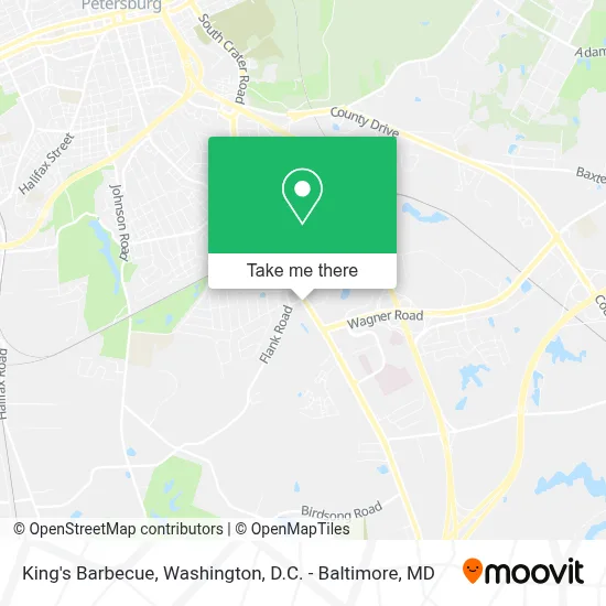 King's Barbecue map