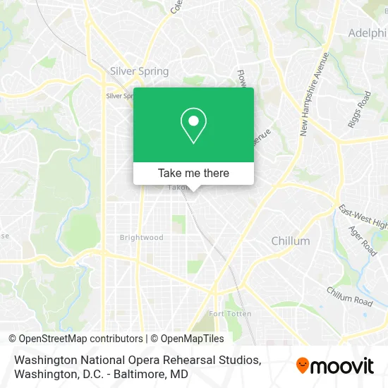 Washington National Opera Rehearsal Studios map